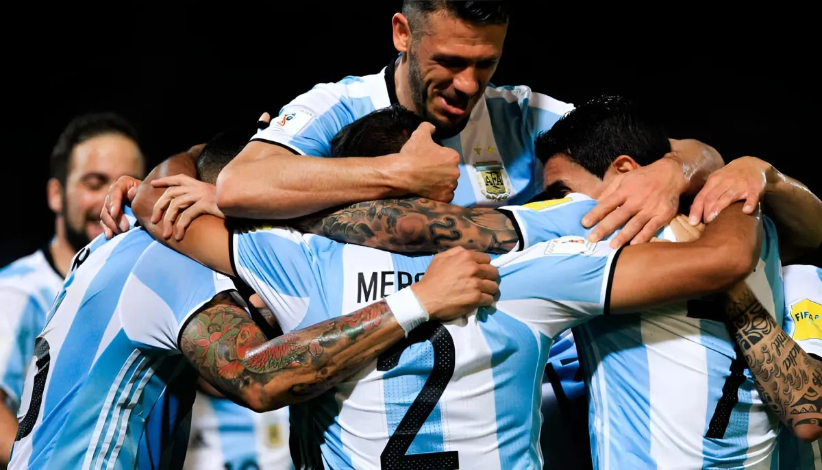 Célébration des joueurs argentins (Iconsport)